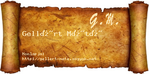 Gellért Máté névjegykártya